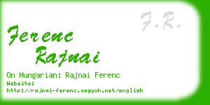 ferenc rajnai business card